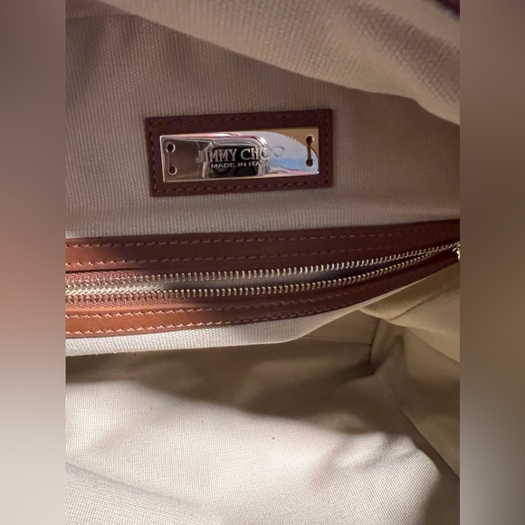 JIMMY CHOO Justine Handbag/Tote Brown/Tan Leather Shoulder Bag - Picture 11 of 16